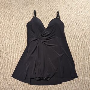 Miraclesuit Twisted Sisters Adora One Piece Swimdress Womens 14 Black Swimsuit